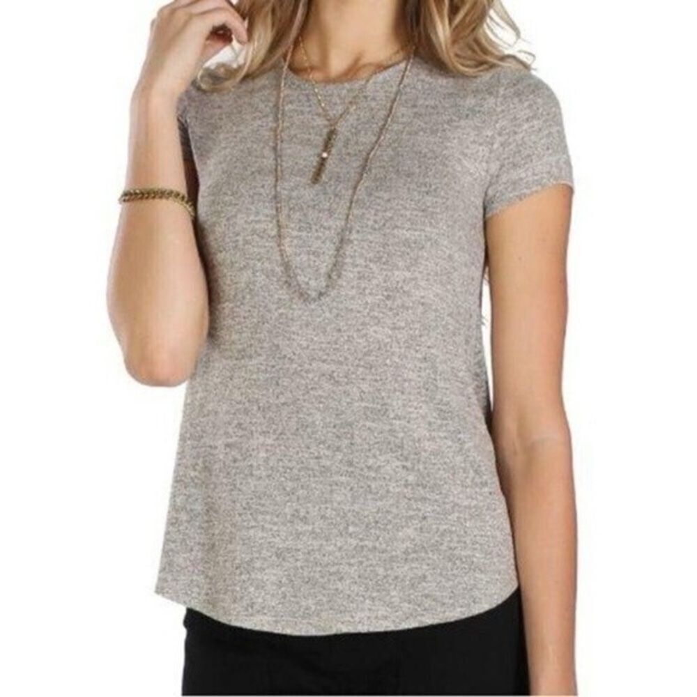 Rag & Bone Heather Gray Short Sleeve Contemporary Minimalist  T-Shirt Top Small
